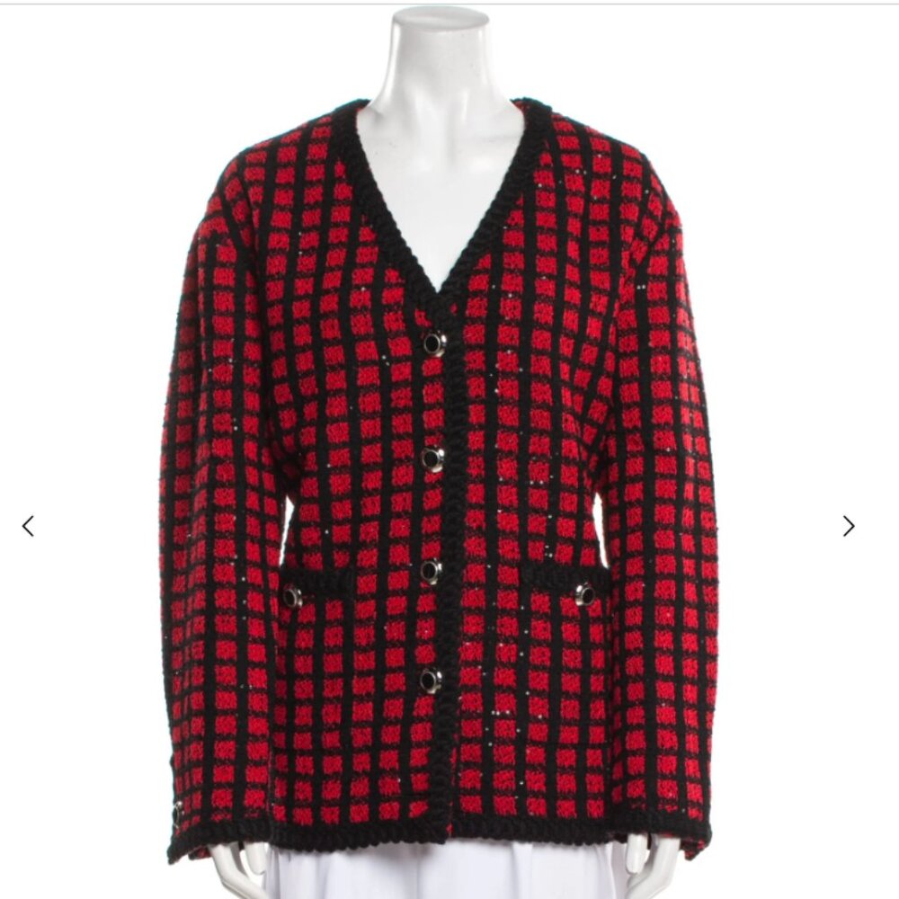Miu Miu V-Neck CheckTtweed Jacket